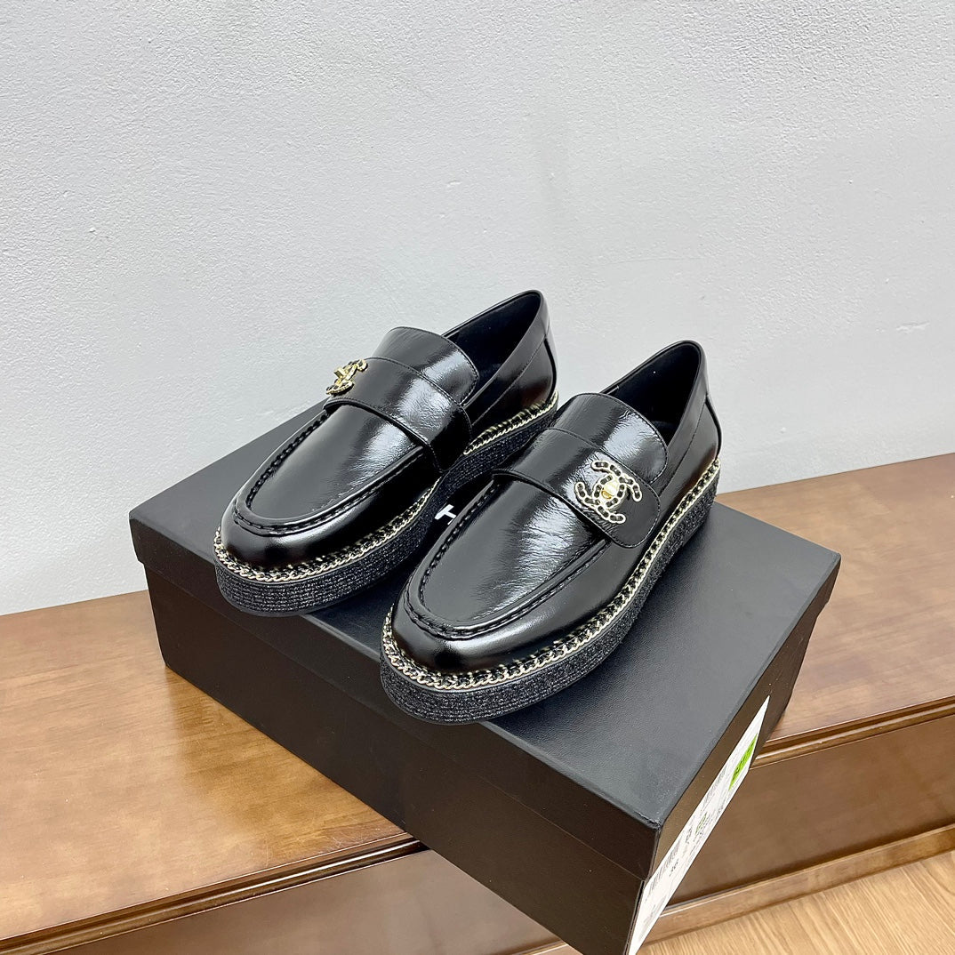zCHANE.L Platform Loafers Black Calfskin