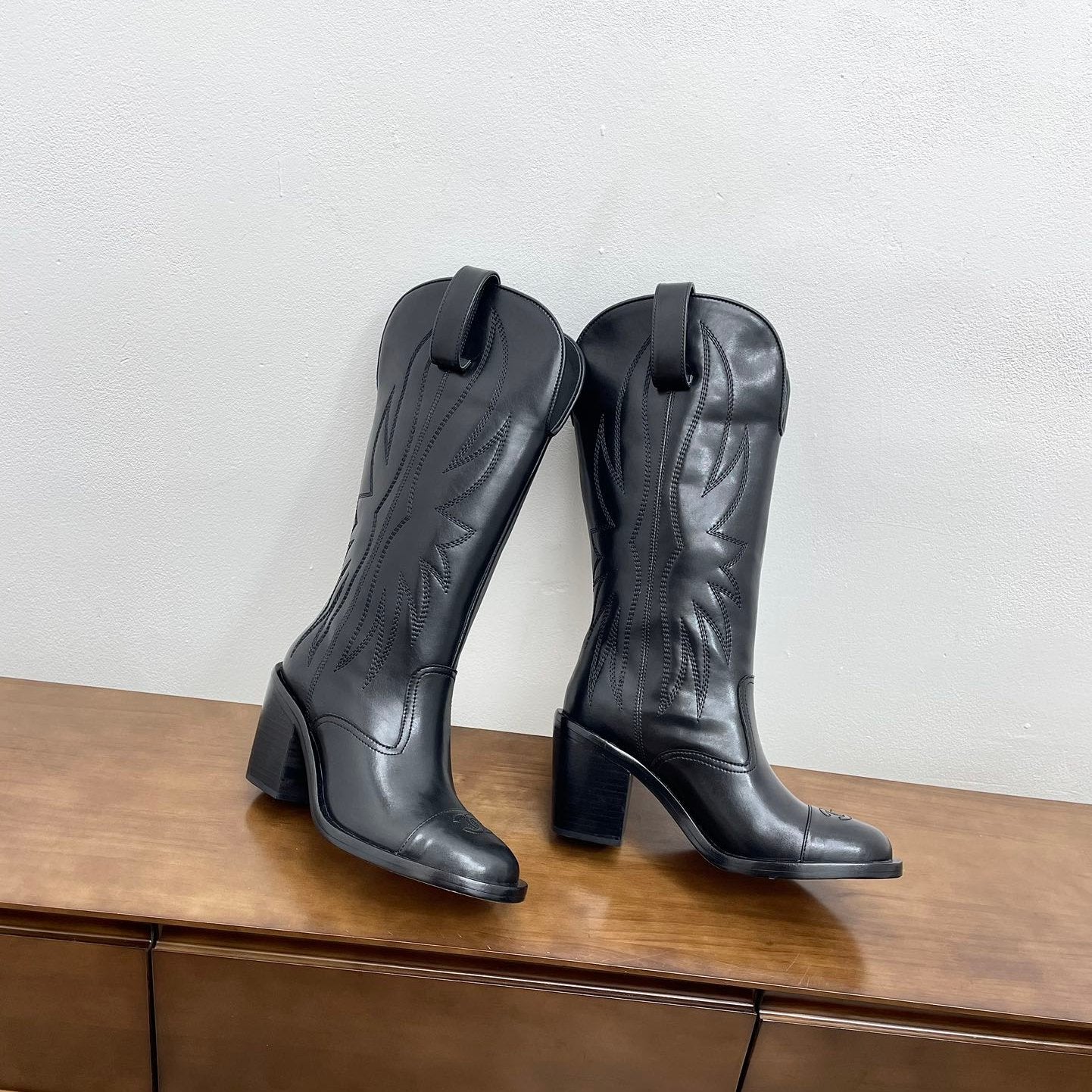 zCHANE.L Cc High Boots 70Mm Black Calfskin