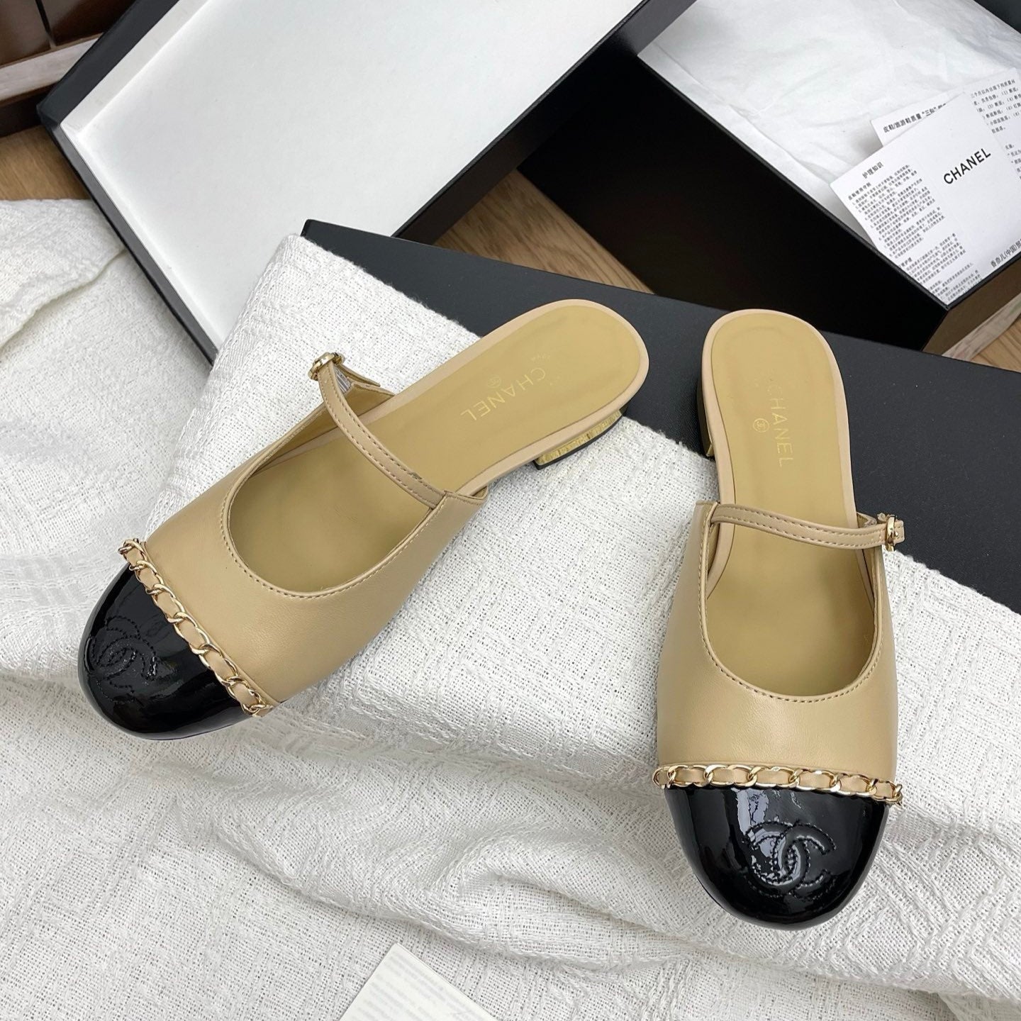 zCHANE.L 25 Mules Flats Beige Sheepskin 311499