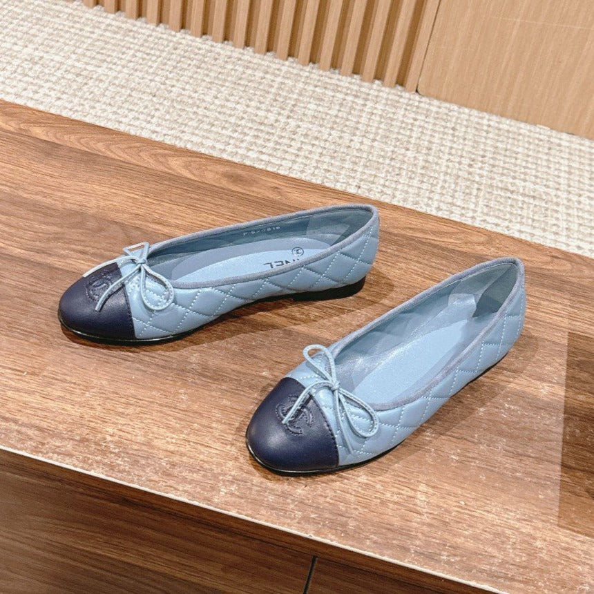 zCHANE.L Ballet Flat Baby Blue Quilted Lambskin