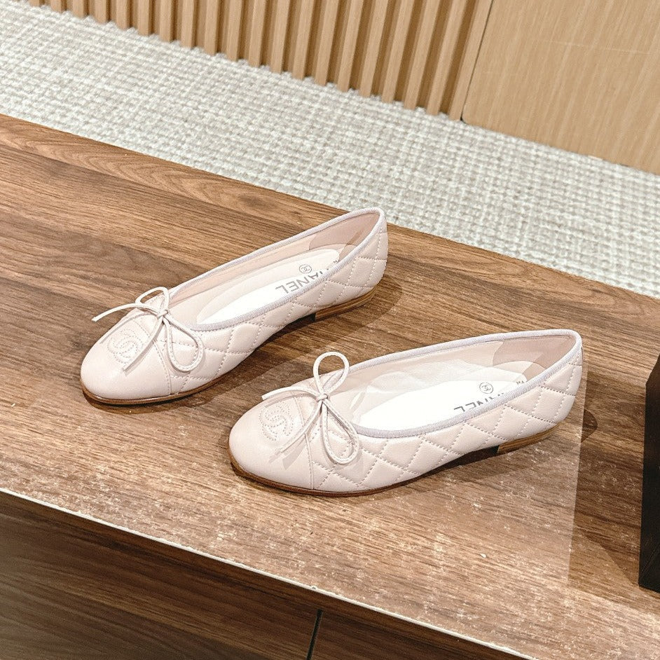 zCHANE.L Ballet Flat Powder Pink Quilted Lambskin