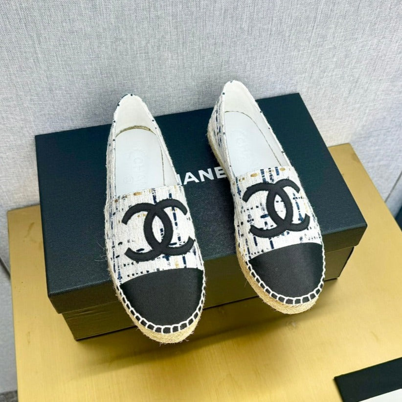 zCHANE.L Espadrilles White Black Canvas
