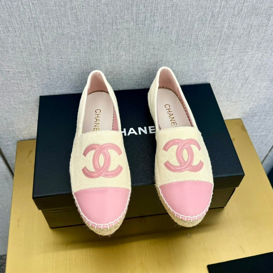zCHANE.L Espadrilles Beige Fabric Pink Calfskin