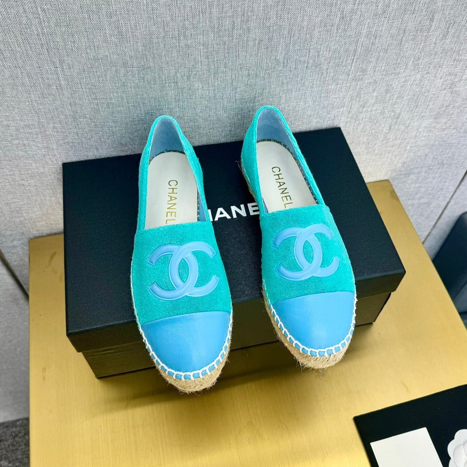 zCHANE.L Espadrilles Turquoise Fabric Blue Calfskin