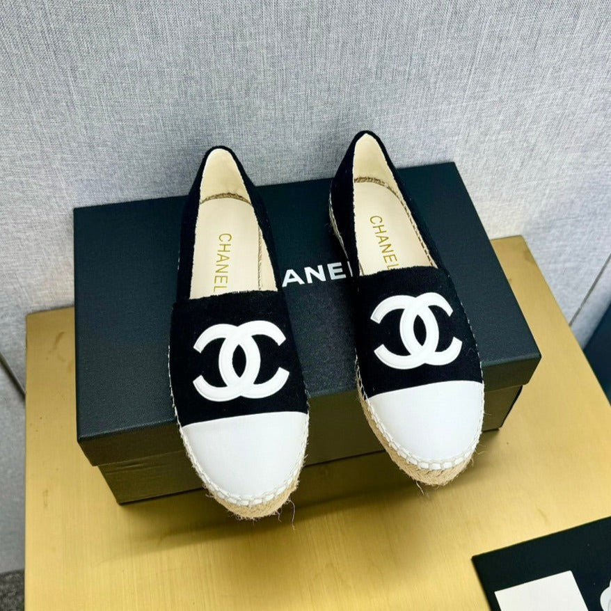 zCHANE.L Espadrilles Black Fabric White Calfskin