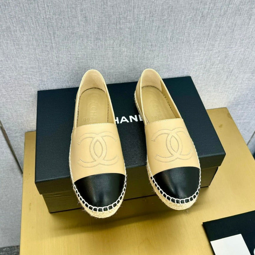 zCHANE.L Espadrilles Light Beige And Black Calfskin