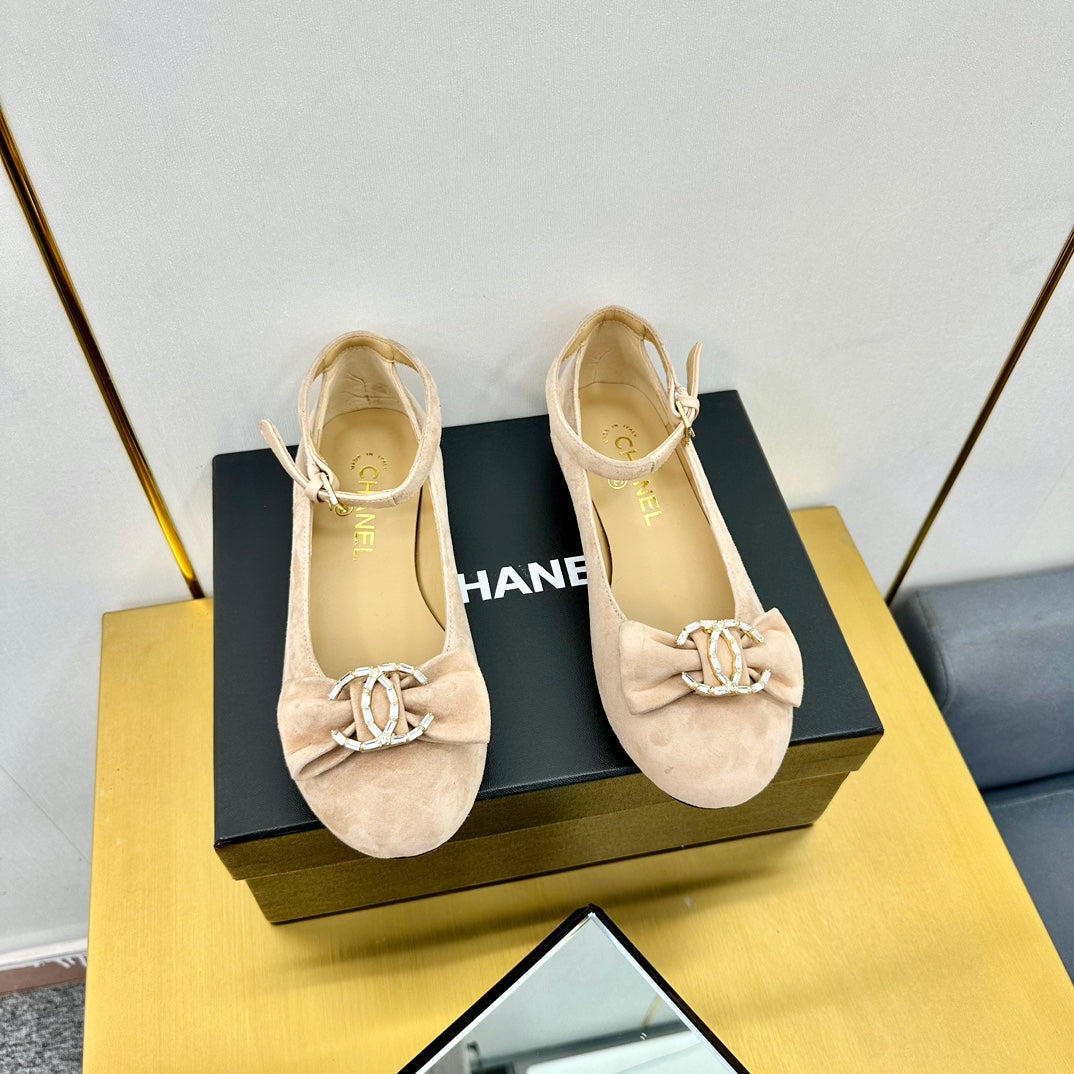 zCHANE.L 25S Ballet Flats Lip Pink Velvet 297804