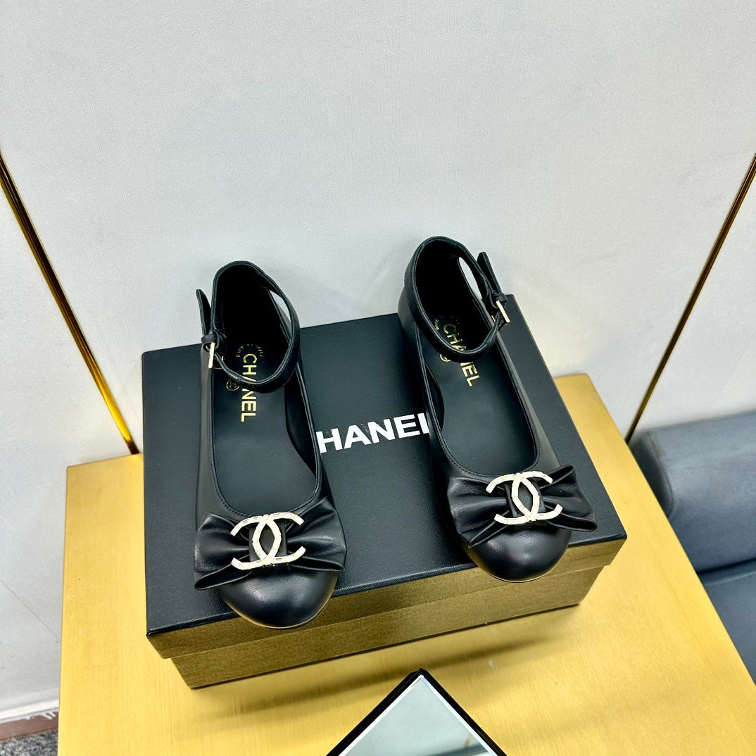 zCHANE.L 25S Ballet Flats Black Sheepskin 297807