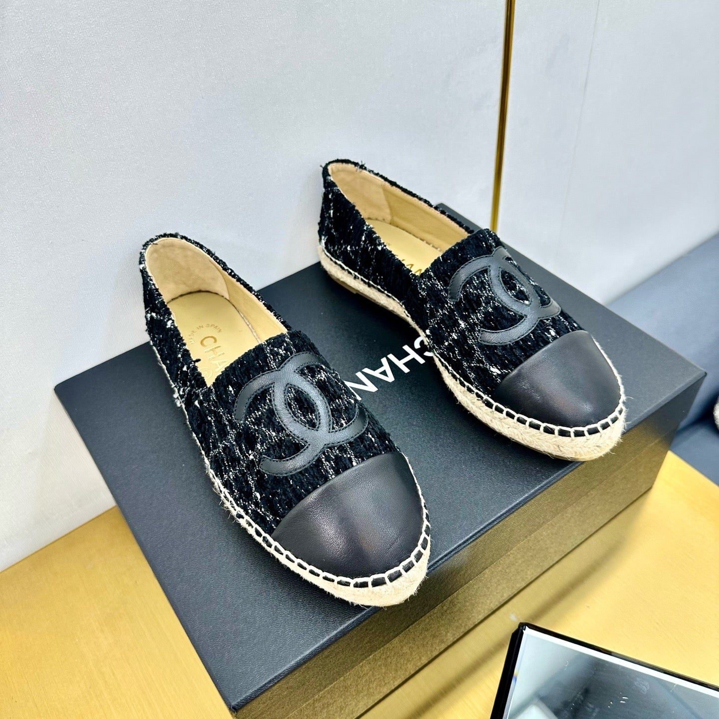 zCHANE.L 25S Slip–On Espadrilles Black Tweed 297819