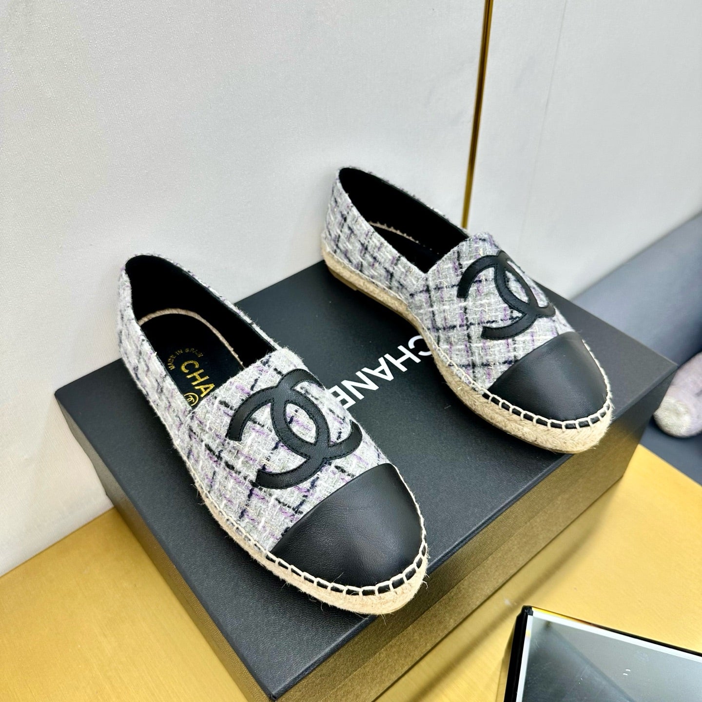 zCHANE.L 25S Slip–On Espadrilles Gray Purple Tweed 297821