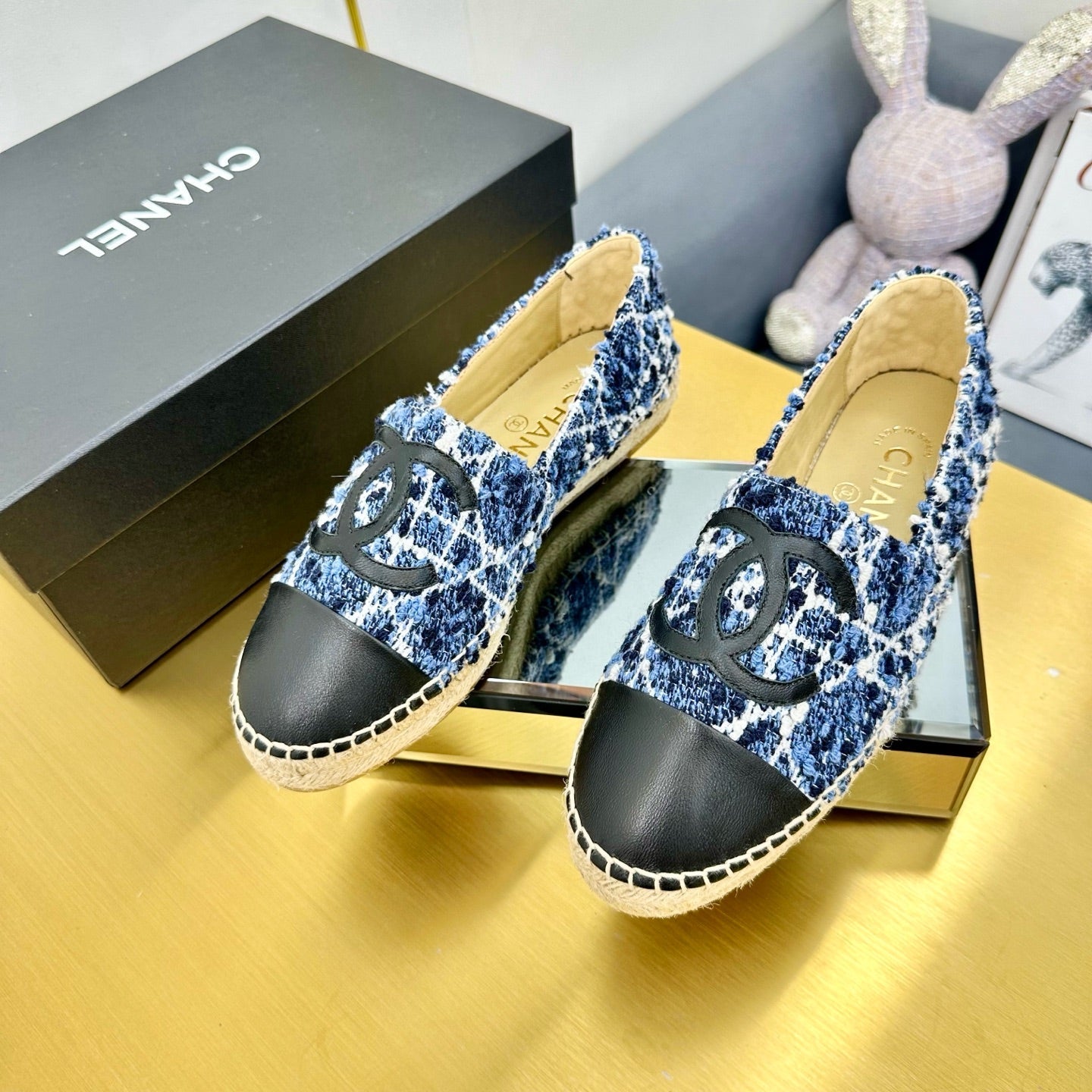 zCHANE.L 25S Slip–On Espadrilles Blue Tweed 297822