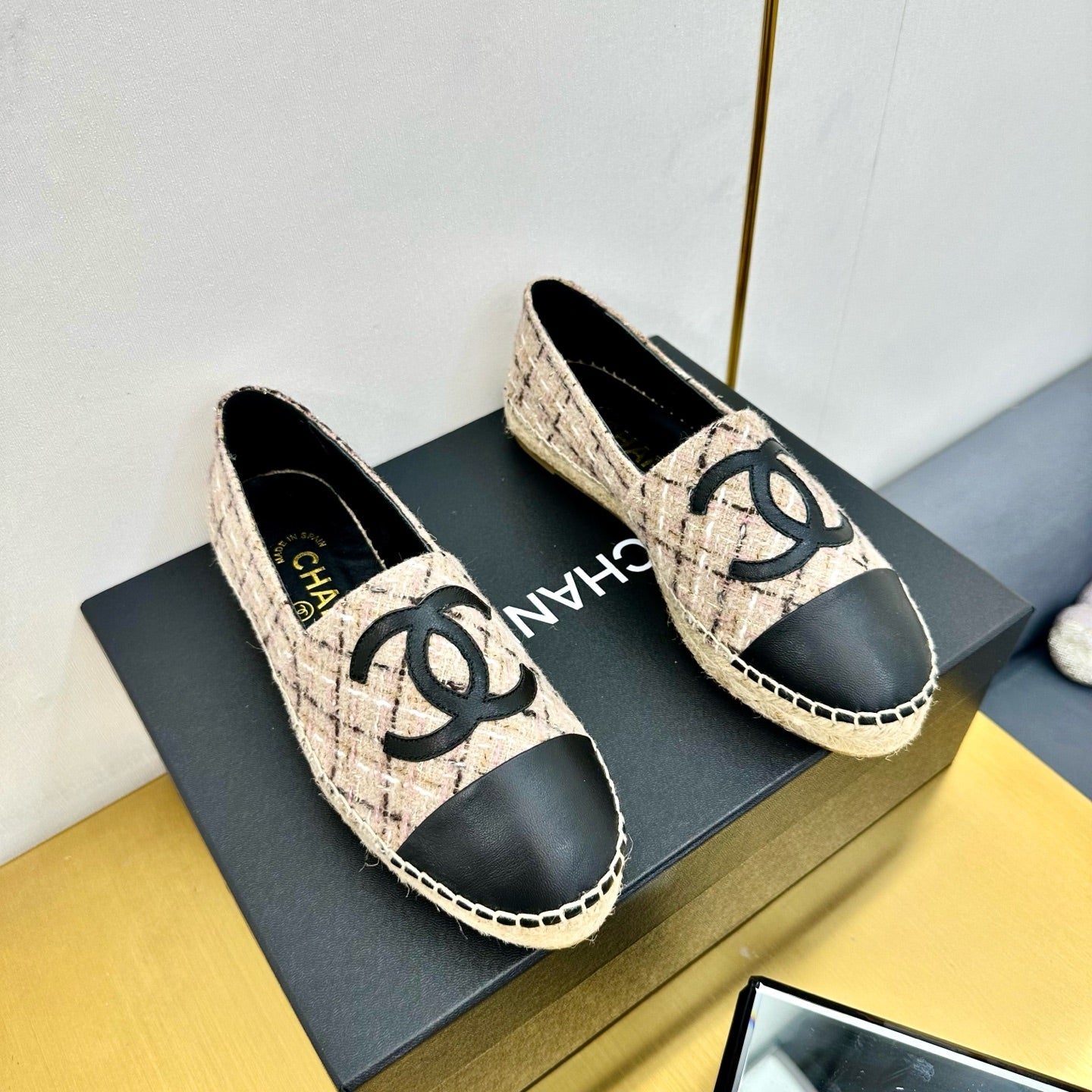 zCHANE.L 25S Slip–On Espadrilles Pink Nude Tweed 297823
