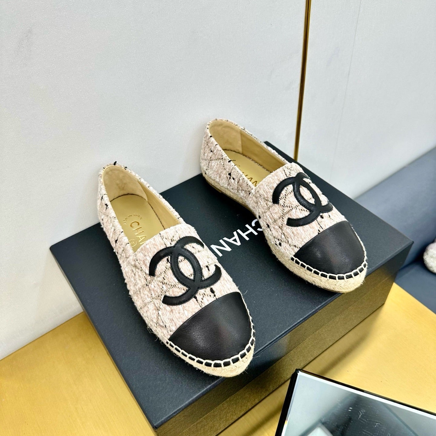 zCHANE.L 25S Slip–On Espadrilles Creamy White Tweed 297827
