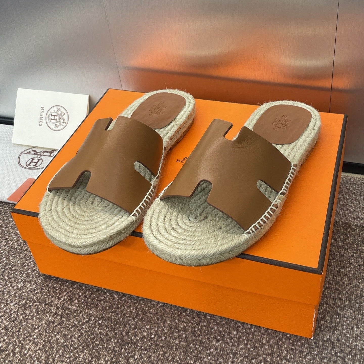 zHERME.S 25 Antigua Espadrilles Gold Calfskin