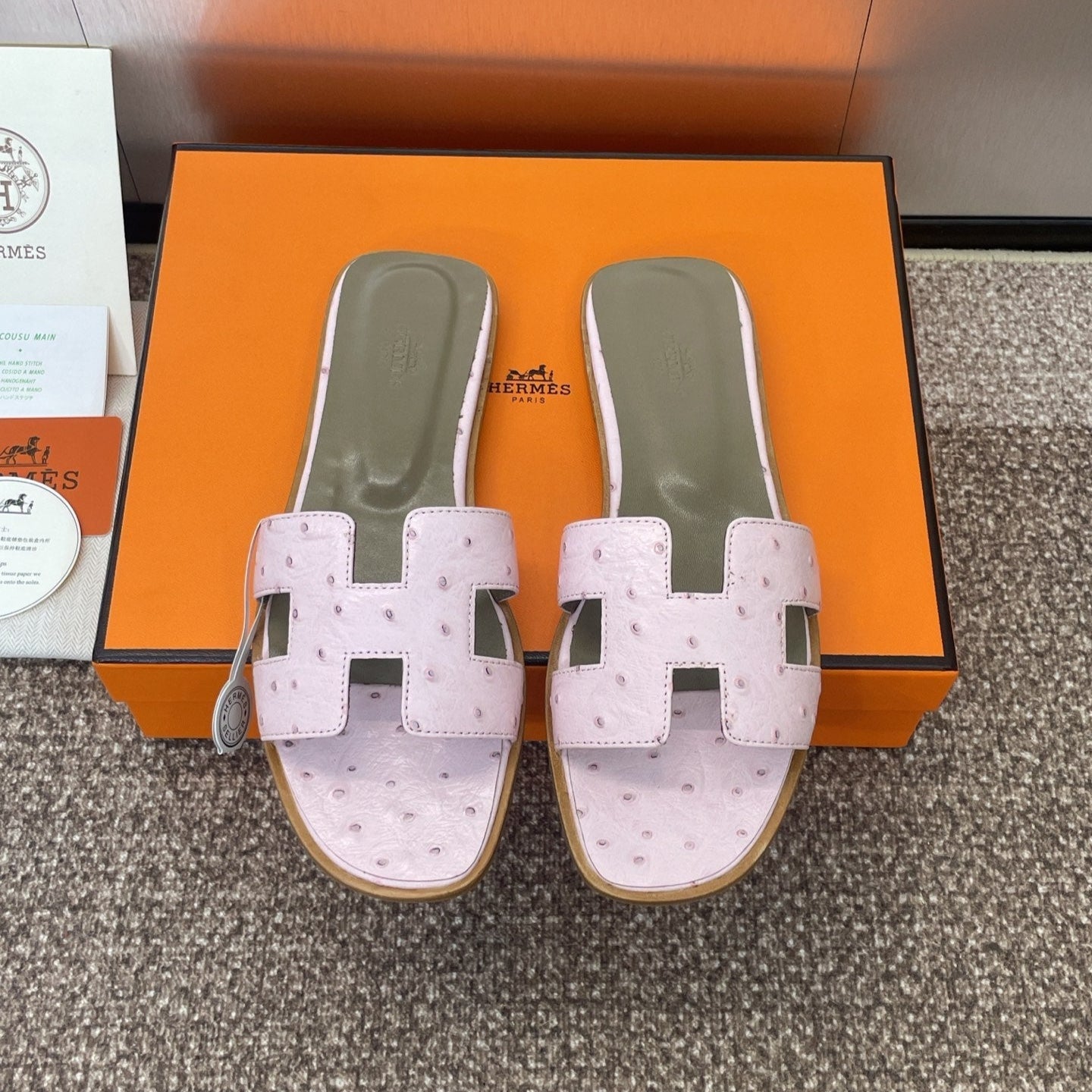 zHERME.S Oran Sandals Pink Cowhide 320091