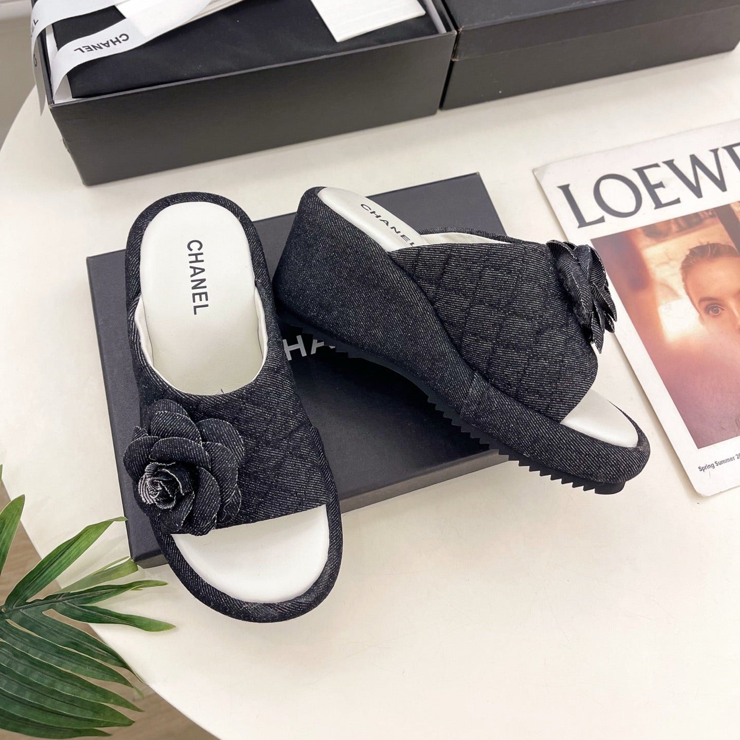 zCHANE.L 25 Platform Slippers Black Sheepskin 331003