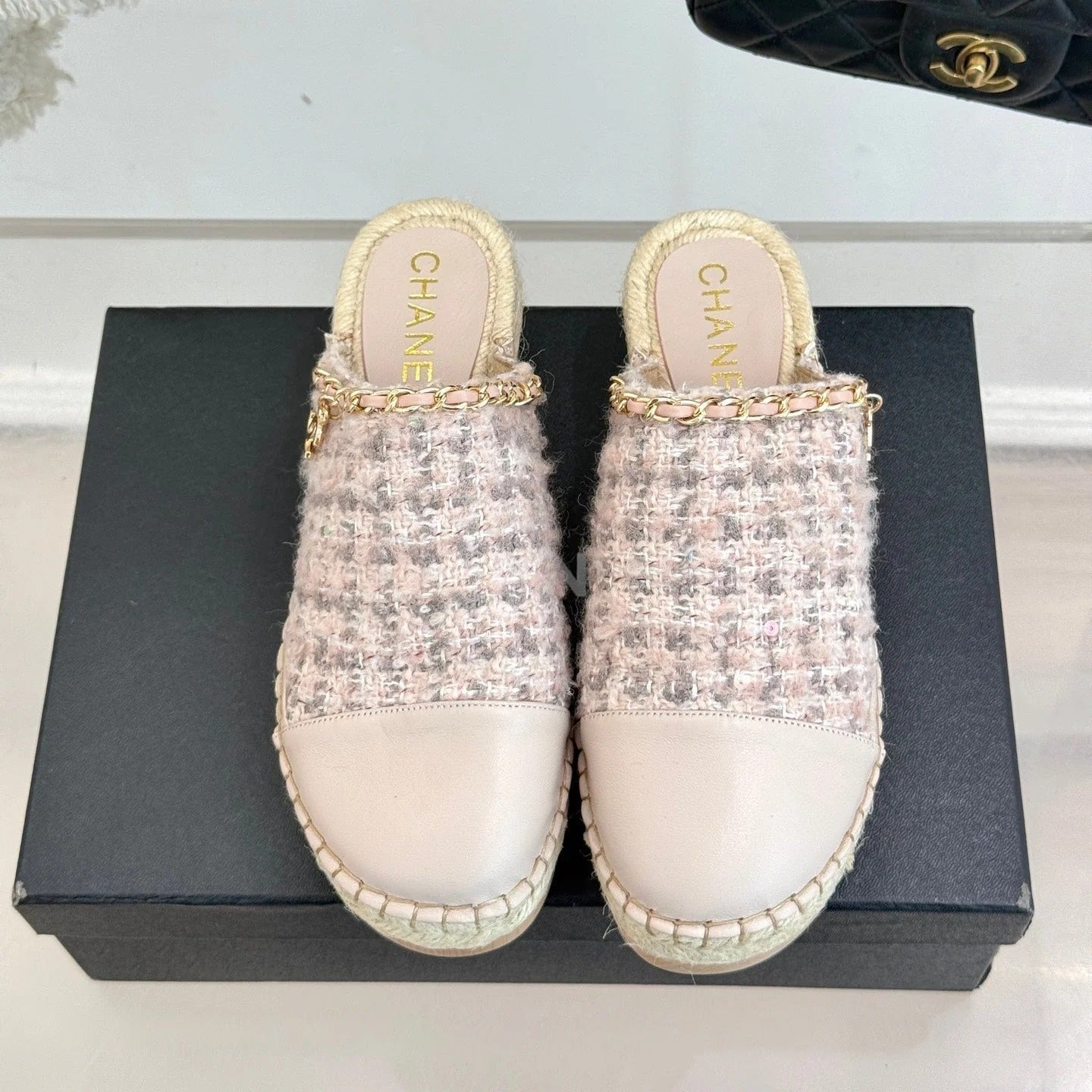 zCHANE.L Mules 25Ss 30 Mm In Pastel Pink Lambskin Mix Tweed