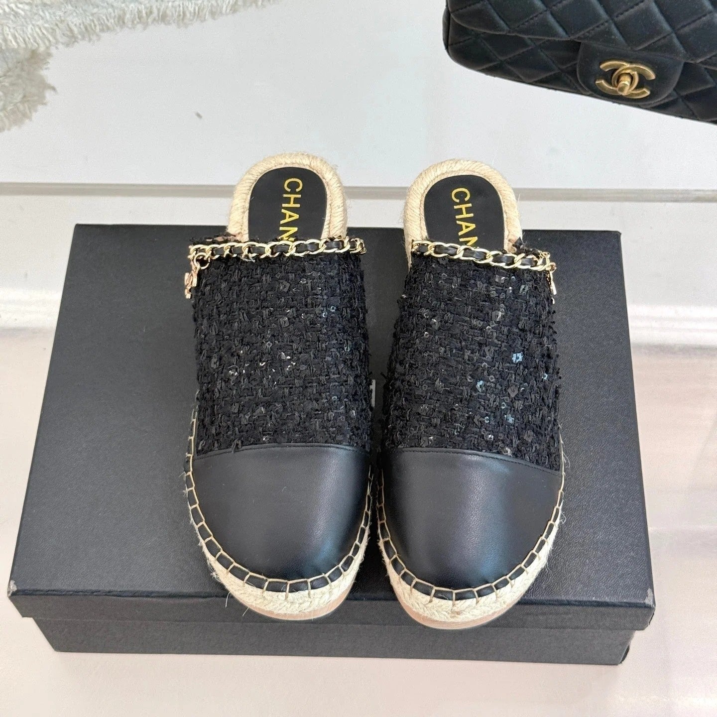 zCHANE.L Mules 25Ss 30 Mm In White Lambskin Mix Pastel Pink Tweed
