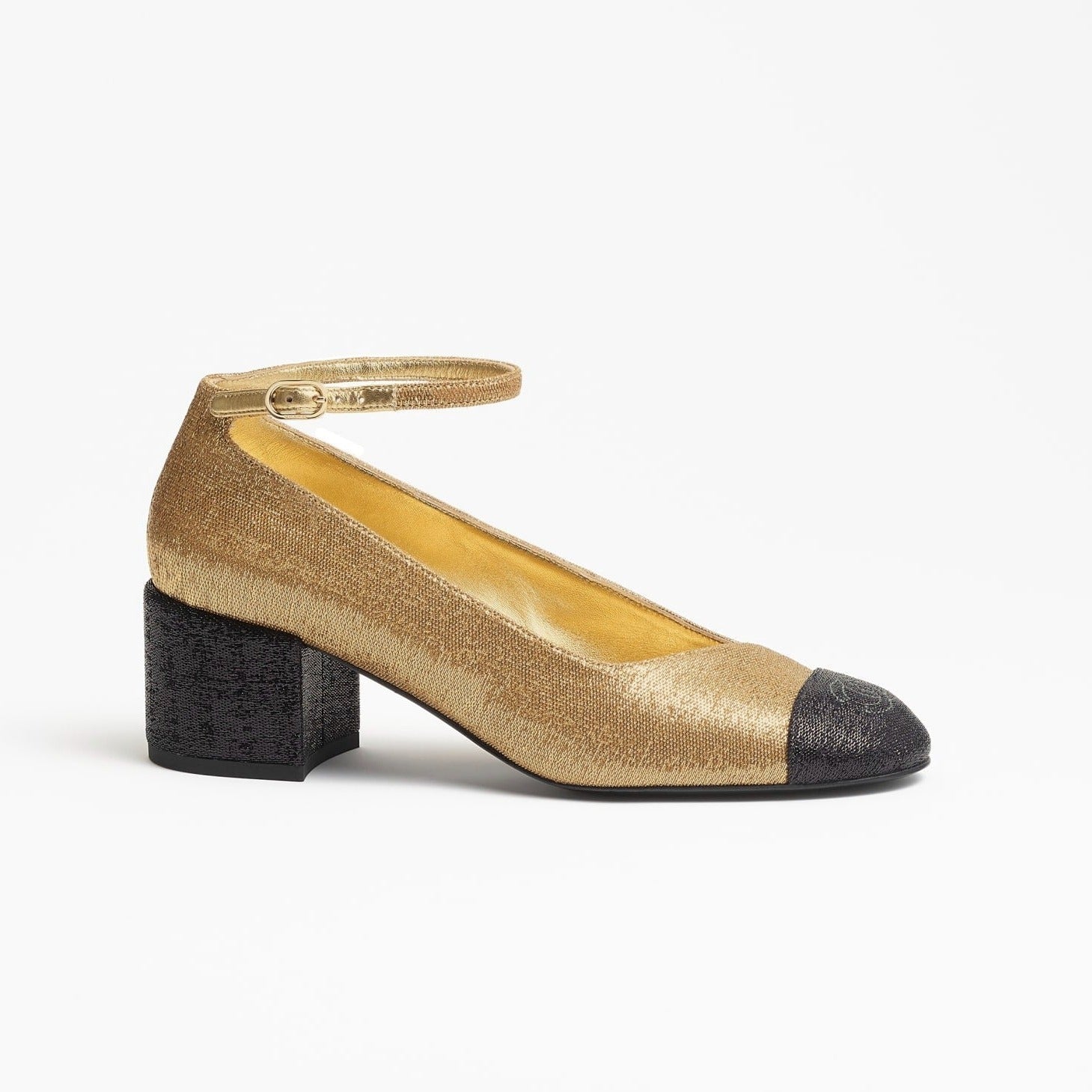 zCHANE.L Mary Janes Gold Black Fabric