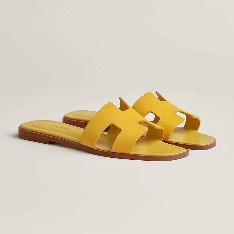 zHERME.S 0Ran Sandal Jaune Bouton