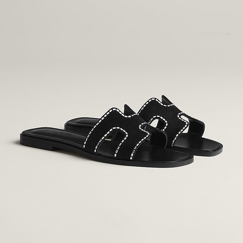 zHERME.S 0Ran Sandal Noir White