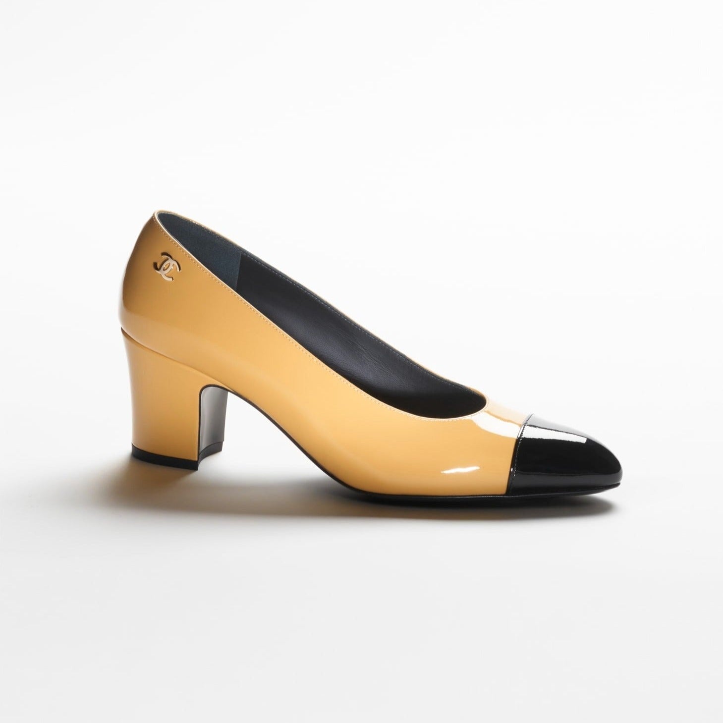 zCHANE.L Pumps Yellow Black Patent Calfskin