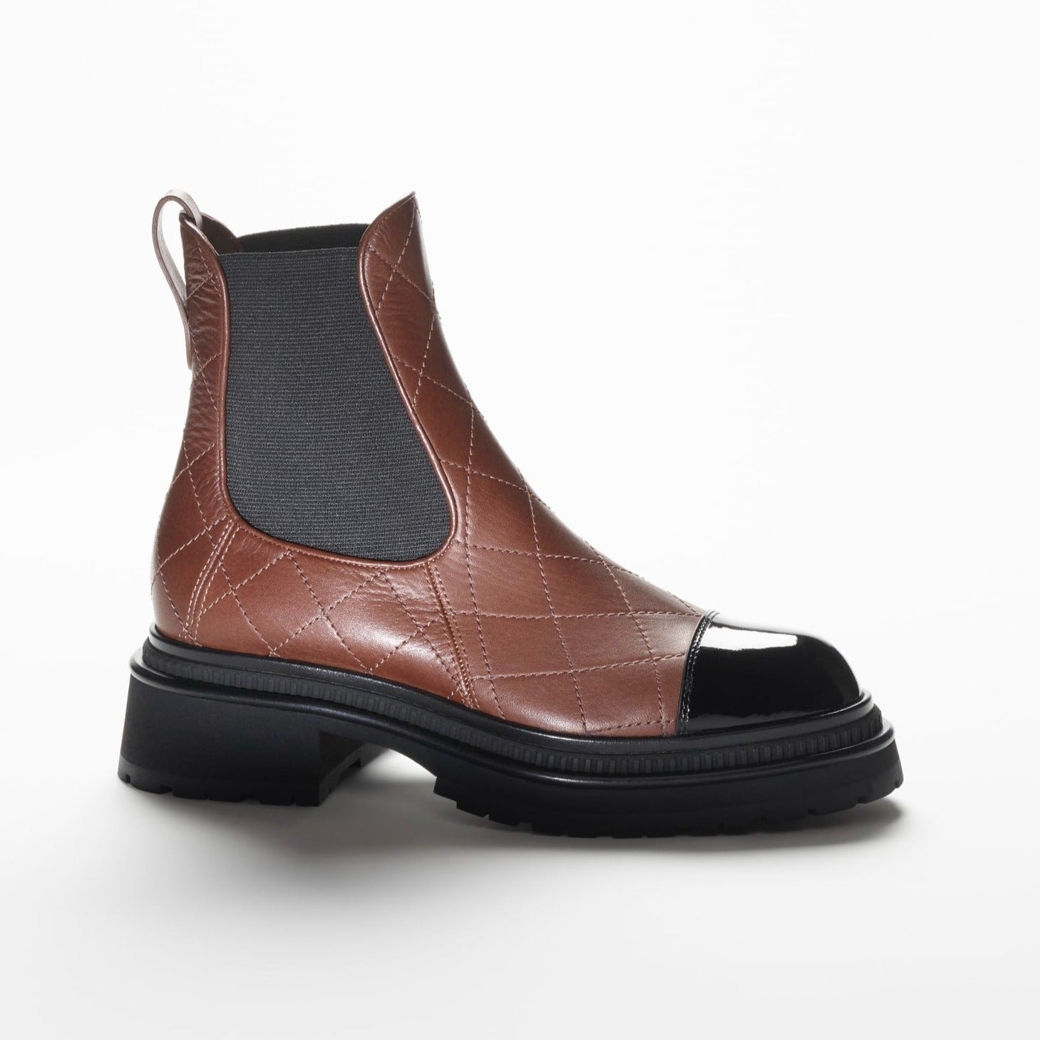 zCHANE.L Short Boots Brown Black Calfskin