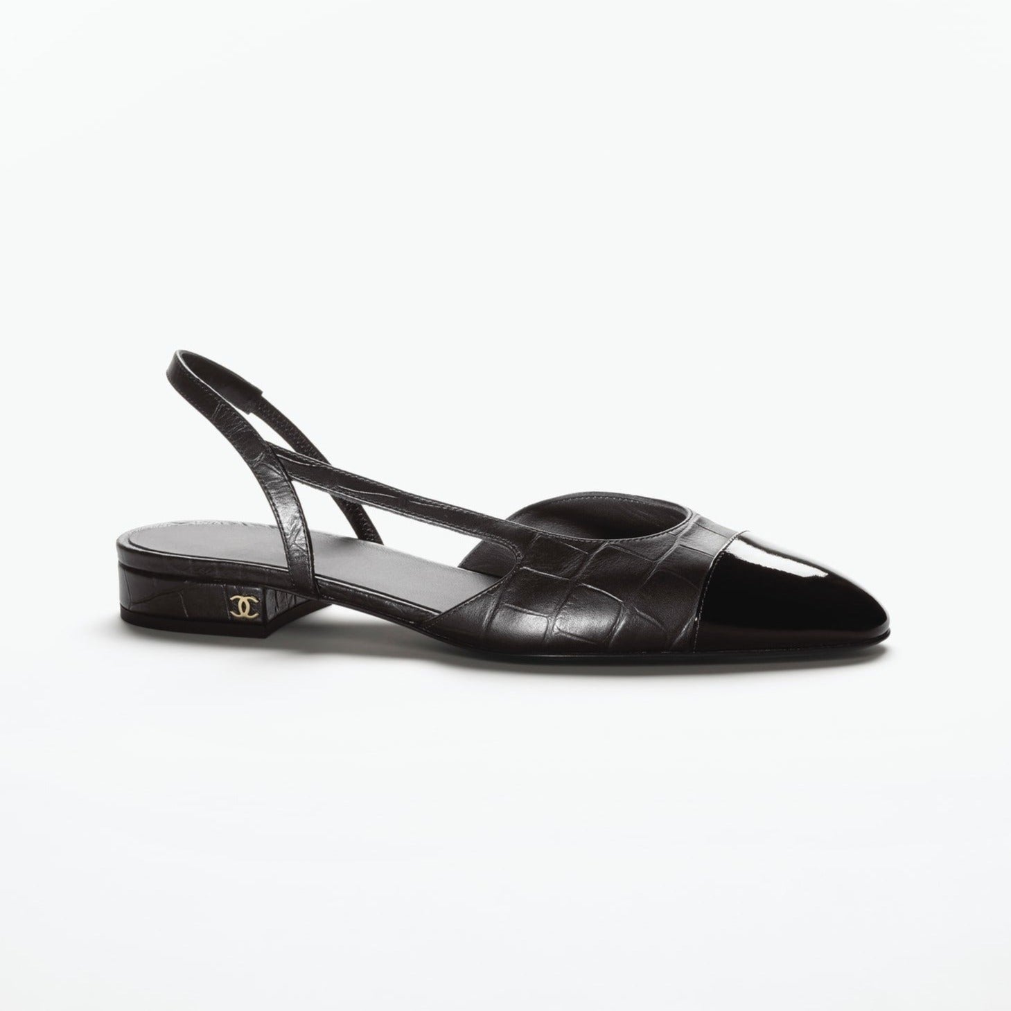 zCHANE.L Slingbacks Black Calfskin Patent
